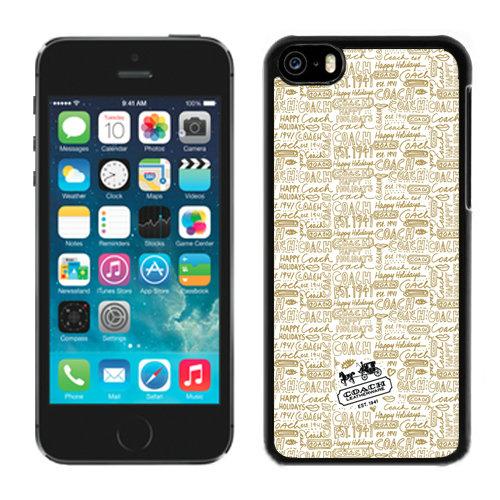 Coach Fashion Logo Khaki iPhone 5C Cases DQY - Click Image to Close